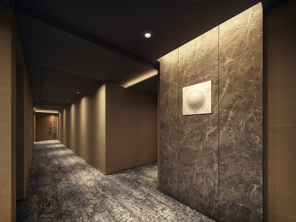 Brillia 京都北山 The Residence 5Fプレミアムフロア内廊下完成予想CG ※3
