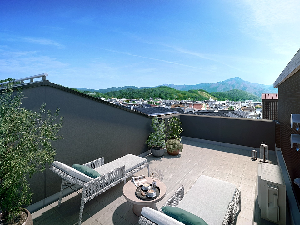 Brillia 京都北山 The Residence Jタイプ ルーフバルコニー完成予想CG ※2